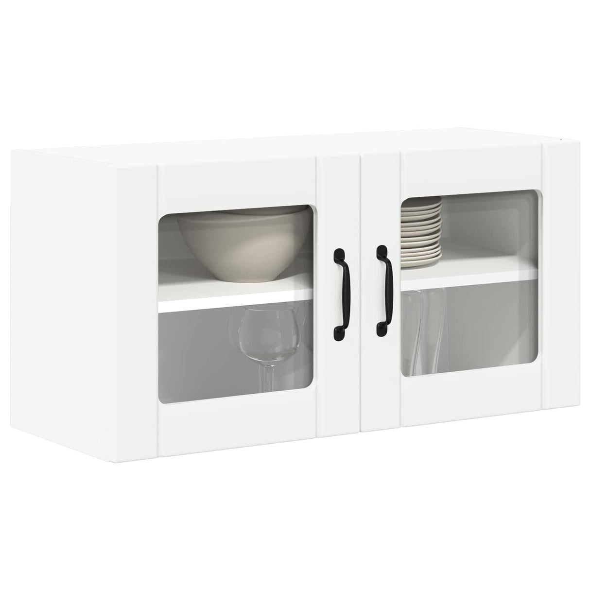 Wall Glass Cabinet LUCCA White 80 x 31 x 40 cm Engineered Wood