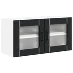 Wall Glass Cabinet LUCCA Black 80 x 31 x 40 cm Engineered Wood