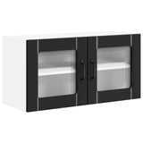 Wall Glass Cabinet LUCCA Black 80 x 31 x 40 cm Engineered Wood - Front View