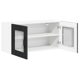 Wall Glass Cabinet LUCCA Black 80 x 31 x 40 cm Engineered Wood