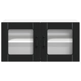 Wall Glass Cabinet LUCCA Black 80 x 31 x 40 cm Engineered Wood