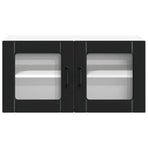 Wall Glass Cabinet LUCCA Black 80 x 31 x 40 cm Engineered Wood