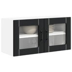 Wall Glass Cabinet LUCCA Black 80 x 31 x 40 cm Engineered Wood
