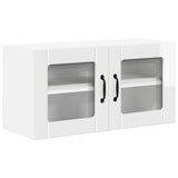 Wall Glass Cabinet LUCCA High Gloss White 80 x 31 x 40 cm - Front View