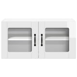 Wall Glass Cabinet LUCCA High Gloss White 80 x 31 x 40 cm