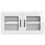 Wall Glass Cabinet LUCCA High Gloss White 80 x 31 x 40 cm
