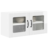 Wall Glass Cabinet LUCCA High Gloss White 80 x 31 x 40 cm