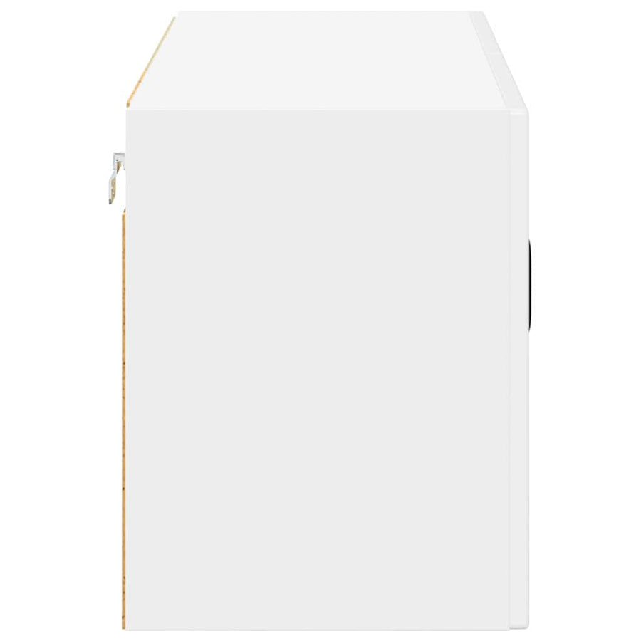 Wall Glass Cabinet LUCCA High Gloss White 80 x 31 x 40 cm