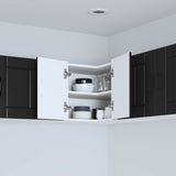 Wall Corner Cabinet LUCCA Black 57 x 57 x 40 cm Engineered Wood - Side View