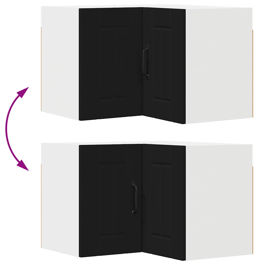 Kitchen Wall Cabinet Black 57 x 57 x 40 cm Engineered Wood