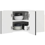 Wall Corner Cabinet LUCCA Black 57 x 57 x 40 cm Engineered Wood - Front View