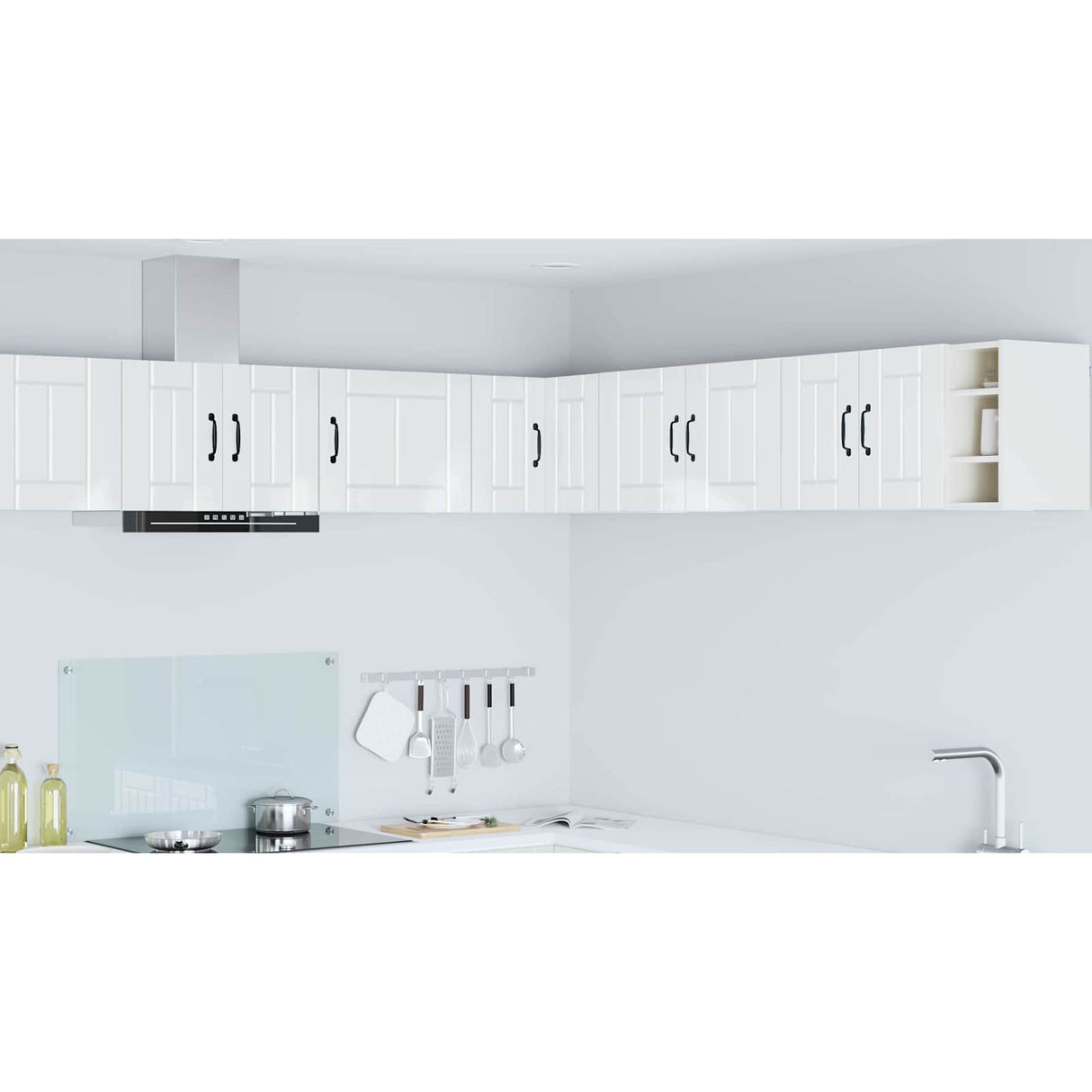 Wall Corner Cabinet LUCCA High Gloss White 57 x 57 x 40 cm