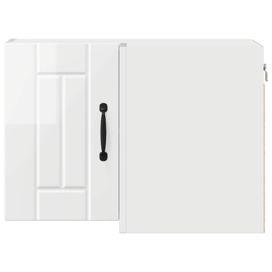 Wall Corner Cabinet LUCCA High Gloss White 57 x 57 x 40 cm