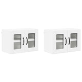 Wall Glass Cabinet LUCCA 2 pcs White 60 x 31 x 40 cm