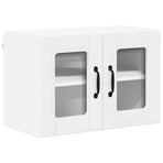 Wall Glass Cabinet LUCCA 2 pcs White Engineered Wood