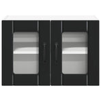 Wall Glass Cabinet LUCCA Black 60 x 31 x 40 cm Engineered Wood