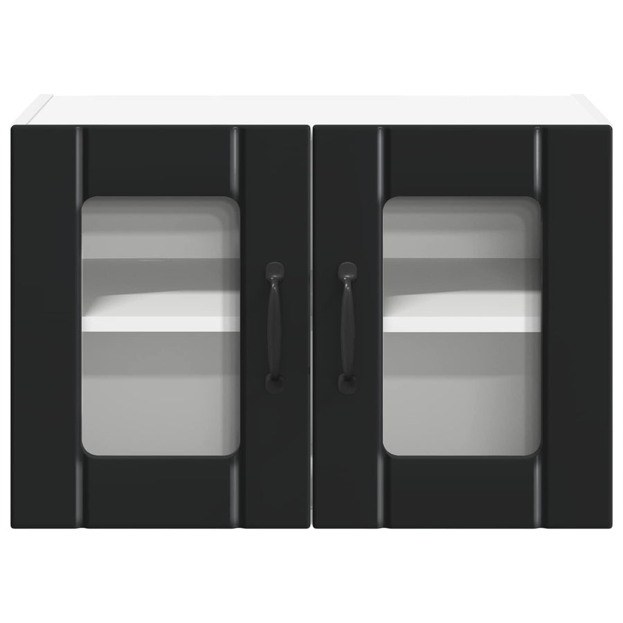 Wall Glass Cabinet LUCCA Black 60 x 31 x 40 cm Engineered Wood