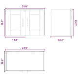 Wall Glass Cabinet LUCCA Black 60 x 31 x 40 cm Engineered Wood