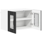 Wall Glass Cabinet LUCCA 2 pcs Black Engineered Wood