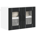 Wall Glass Cabinet LUCCA 2 pcs Black Engineered Wood