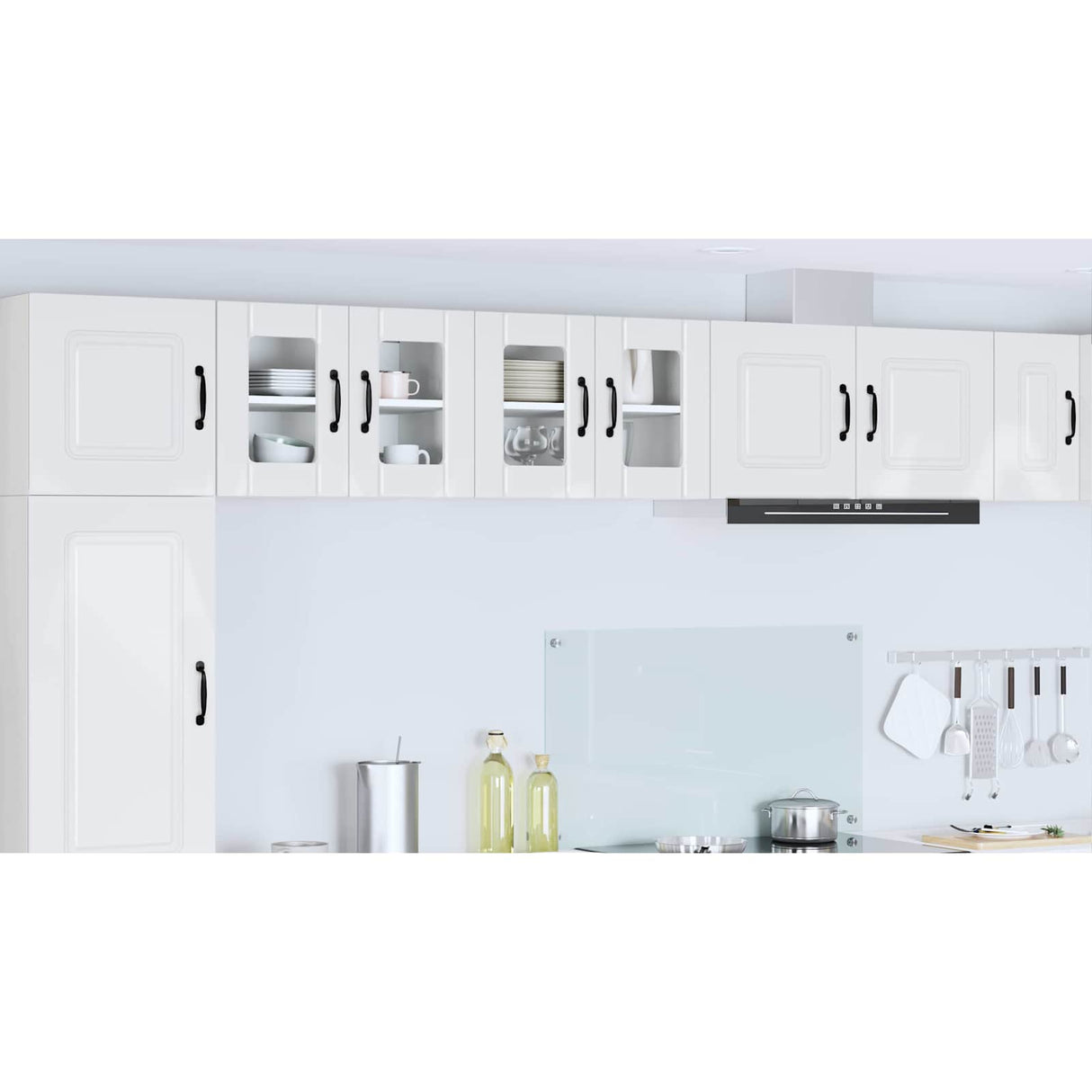 Wall Glass Cabinet LUCCA High Gloss White 60 x 31 x 40 cm