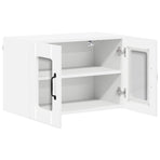 Wall Glass Cabinet LUCCA 2 pcs High Gloss White Engineered Wood