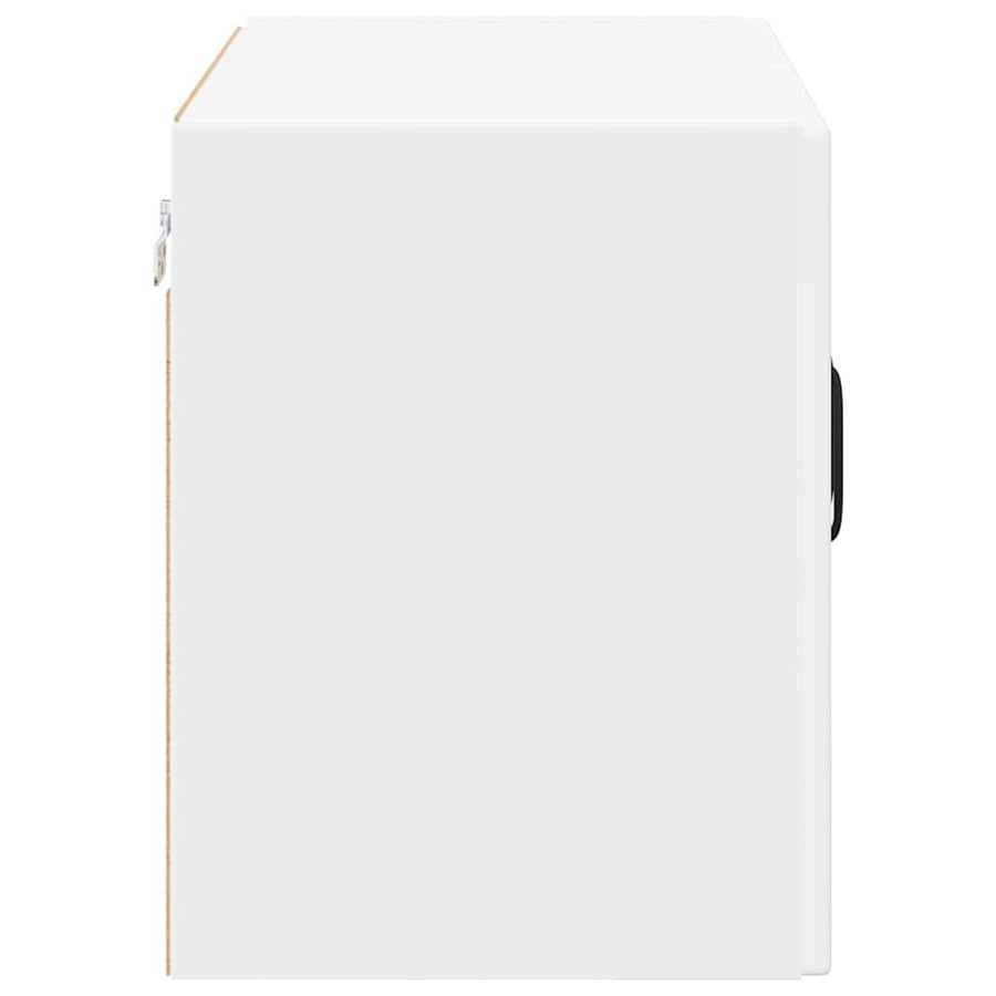 Wall Glass Cabinet LUCCA 2 pcs High Gloss White Engineered Wood