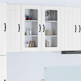 Wall Glass Cabinet LUCCA 2 pcs White 40 x 31 x 80 cm