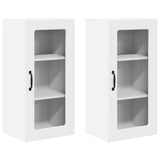 Kitchen Wall Cabinet with Shelf 2 pcs White 40 x 31 x 80 cm - Front View