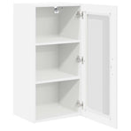 Wall Glass Cabinet LUCCA 2 pcs White Engineered Wood