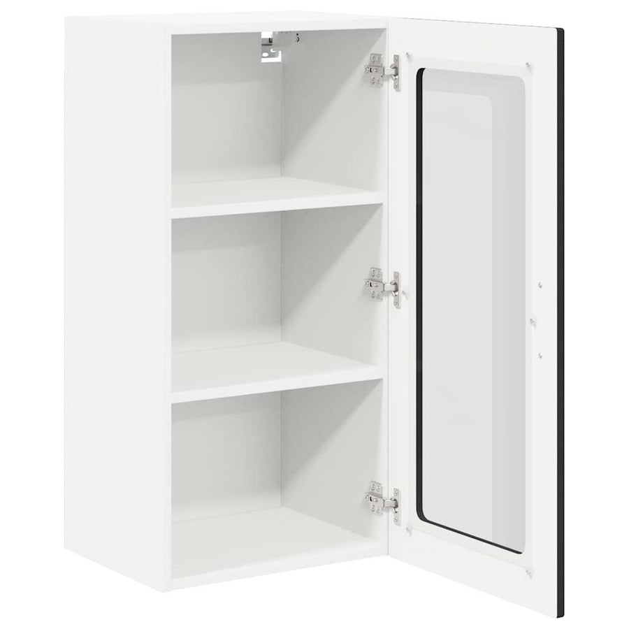 Wall Glass Cabinet LUCCA Black 40 x 31 x 80 cm Engineered Wood