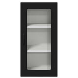 Kitchen Wall Cabinet Black 40 x 31 x 80 cm Engineered Wood - Rear View