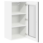 Wall Glass Cabinet LUCCA 2 pcs Black Engineered Wood