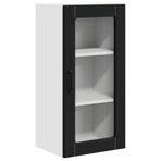 Wall Glass Cabinet LUCCA 2 pcs Black Engineered Wood