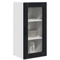 Wall Glass Cabinet LUCCA 2 pcs Black Engineered Wood