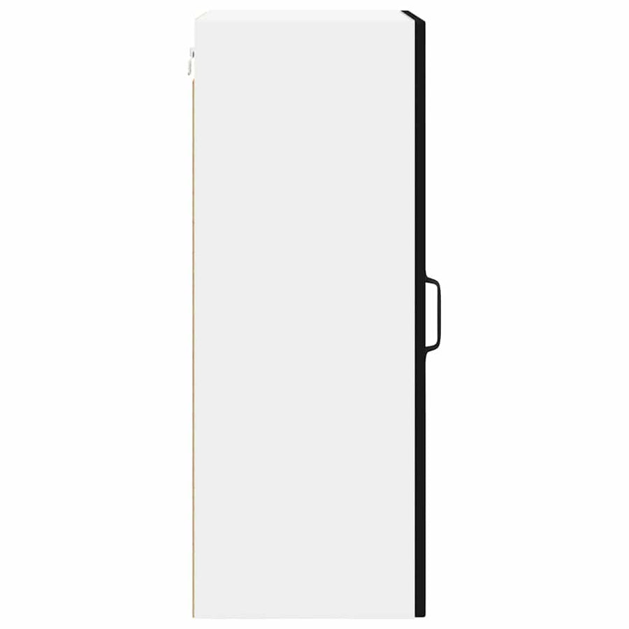 Wall Glass Cabinet LUCCA 2 pcs Black Engineered Wood