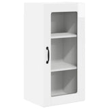 Wall Glass Cabinet LUCCA High Gloss White 40 x 31 x 80 cm - Front View