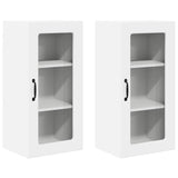 Kitchen Wall Cabinet 2 pcs High Gloss White 40 x 31 x 80 cm - Front View