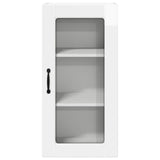 Wall Glass Cabinet LUCCA 2 pcs High Gloss White 40 x 31 x 80 cm