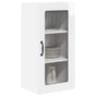Wall Glass Cabinet LUCCA 2 pcs High Gloss White Engineered Wood