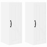 Kitchen Wall Cabinet with Shelf 2 pcs White 30 x 31 x 80 cm - Front View