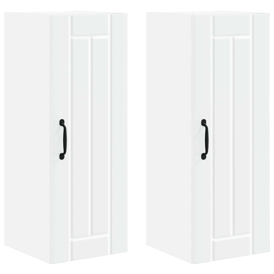 Wall Cabinet LUCCA 2 pcs White Engineered Wood