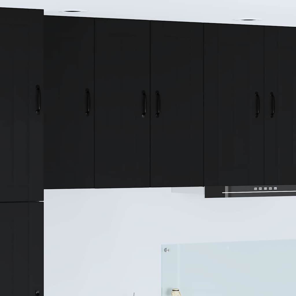 Kitchen Wall Cabinet Black 30 x 31 x 80 cm Engineered Wood