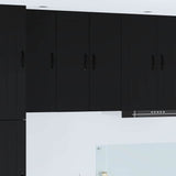 Kitchen Wall Cabinet with Shelf 2 pcs Black 30 x 31 x 80 cm