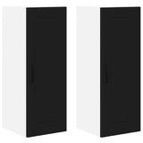 Kitchen Wall Cabinet with Shelf 2 pcs Black 30 x 31 x 80 cm - Front View
