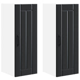 Wall Cabinet LUCCA 2 pcs Black 30 x 31 x 80 cm Engineered Wood - Front View