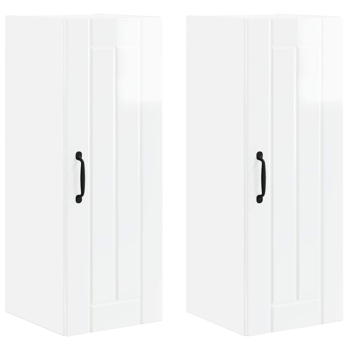 Wall Cabinet LUCCA 2 pcs High Gloss White 30 x 31 x 80 cm