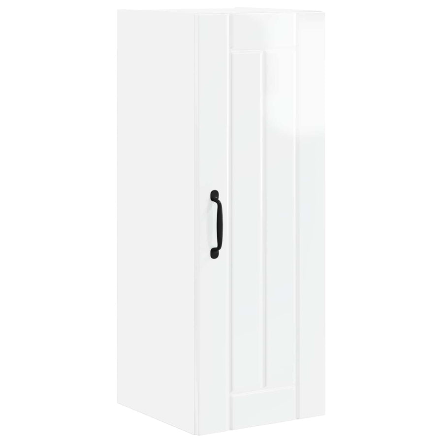 Wall Cabinet LUCCA 2 pcs High Gloss White Engineered Wood