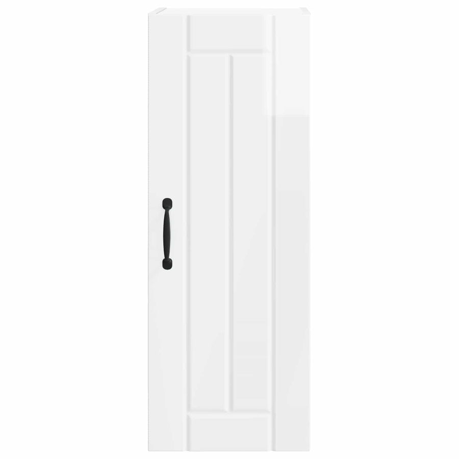 Wall Cabinet LUCCA 2 pcs High Gloss White Engineered Wood