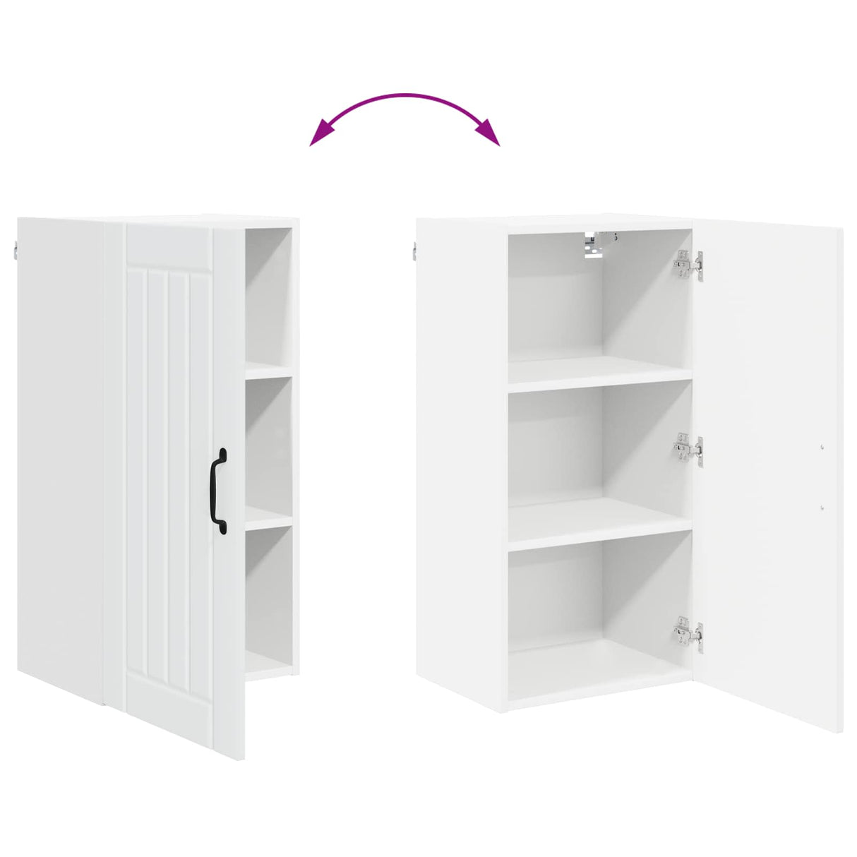Wall Cabinet LUCCA White 40 x 31 x 80 cm Engineered Wood